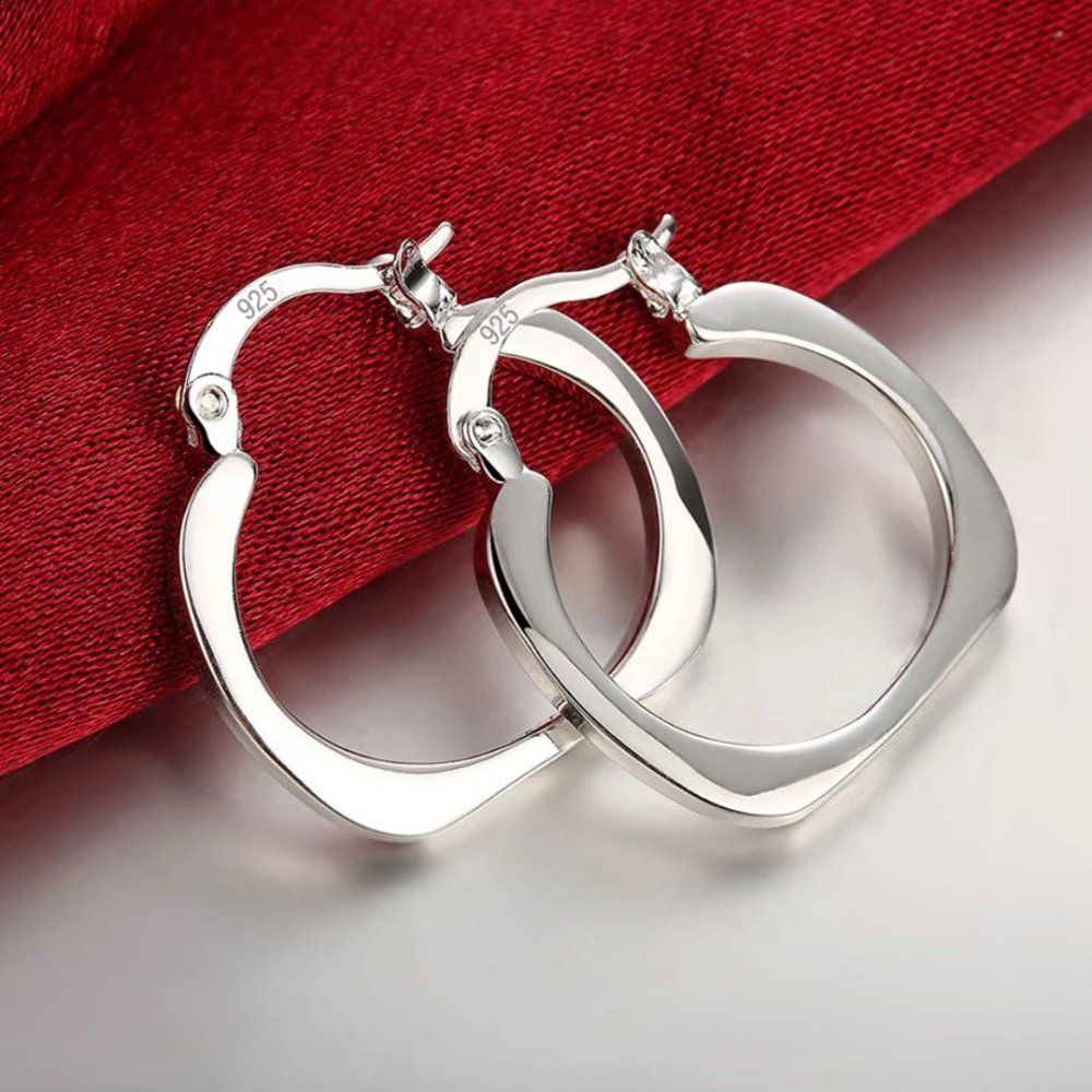 sterling silver square hoop